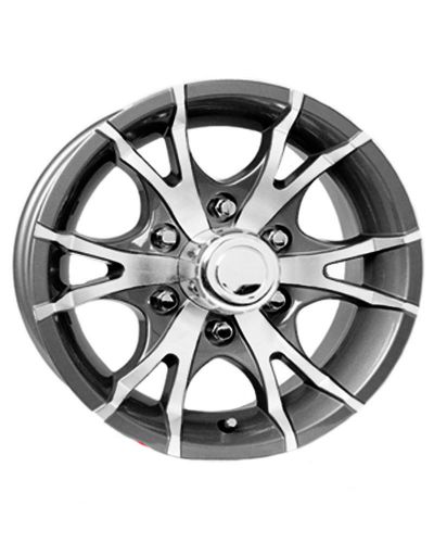 15x6 6-lug on 5.5" aluminum t07 trailer wheel - gunmetal - t07-56655gm-wa5t72