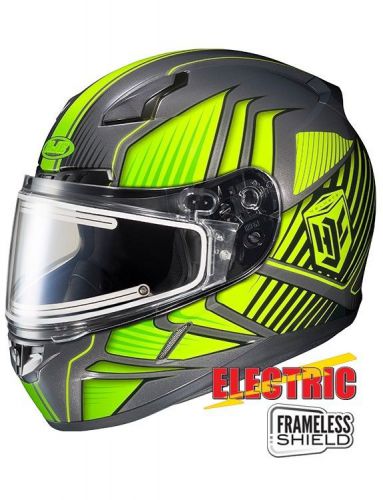 Hjc cl-17 redline snow helmet w/frameless electric shield hi-vis yellow/silver