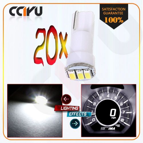 20x t5 white wedge 3014 3smd dashboard cluster gauge indicator led light bulbs