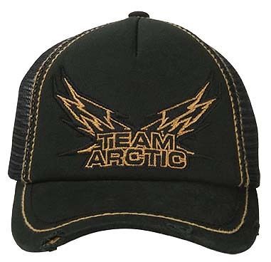 Arctic cat team arctic trucker cap hat w/ mesh - black 5243-127