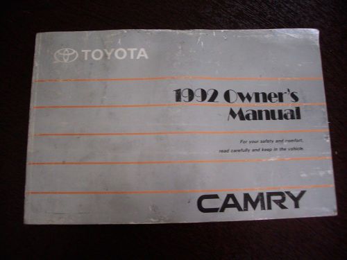 1992 toyota camry sedan owners manual