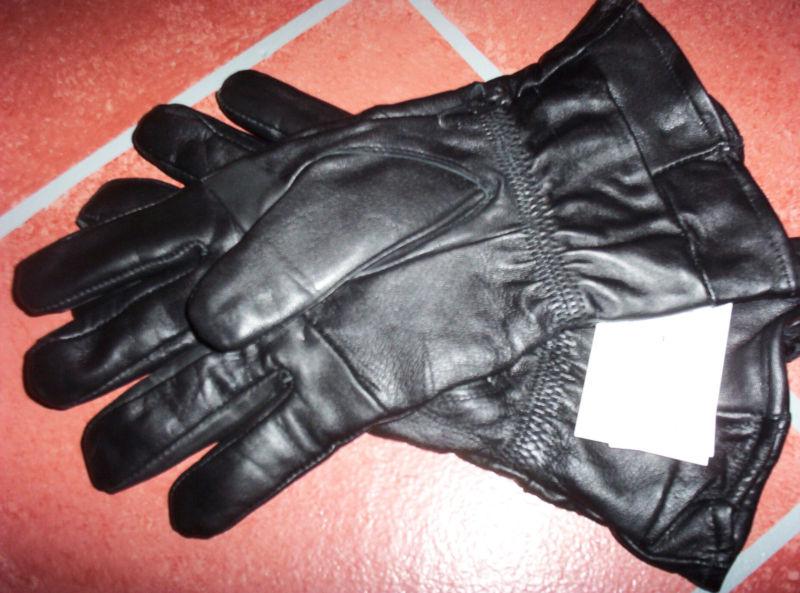 Super soft -- solid leather motorcycle gloves--men's size medium -- thinsulated