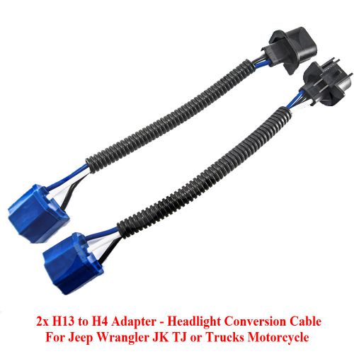 Truck lite led headlight h4 to h13 pigtail adapter plug for jeep wrangler jk x2