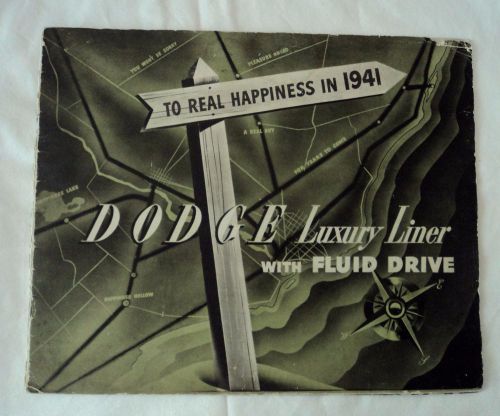 Original 1941 dodge dealer sales brochure green tone luxury liner fluid drive