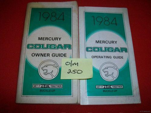 1984 mercury original factory owner's & operating manual guide set cougar models