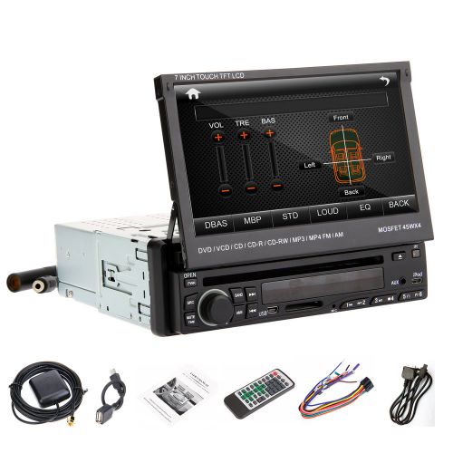 Single 1 din 7" in dash car stereo cd dvd player usb sd bluetooth ipod fm radio