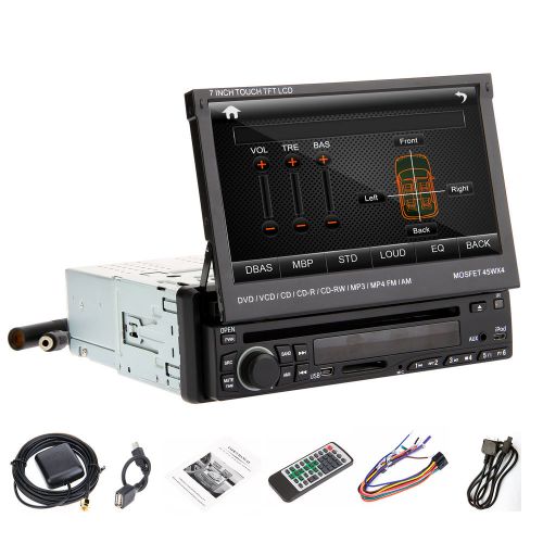 Single 1 din 7&#034; in dash car stereo cd dvd player usb sd bluetooth ipod fm radio