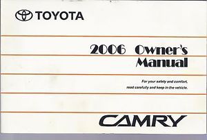 2006 toyota camry owners manual w/case