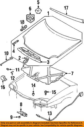 Mopar oem 4615516ac hood-latch