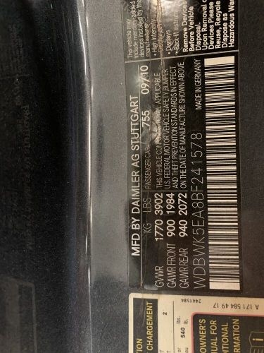 2011 MERCEDES SLK300 R171 RWD AUTOMATIC TRANSMISSION 71K MILES OEM 291, US $769.99, image 3