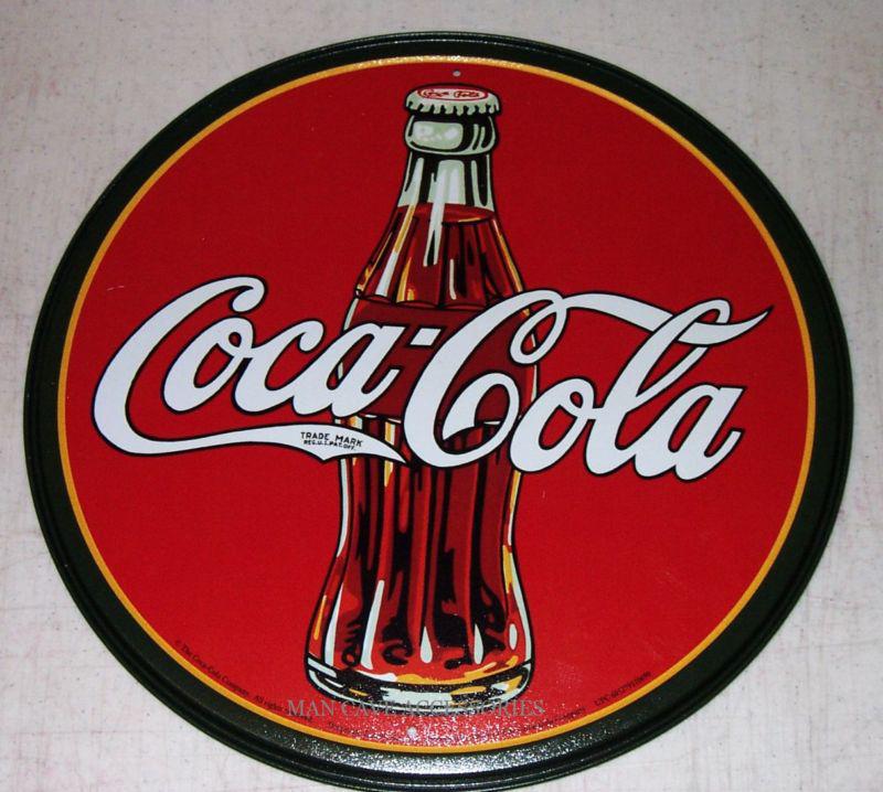 Coca-cola 1930's bottle logo 12" tin sign man cave garage coke