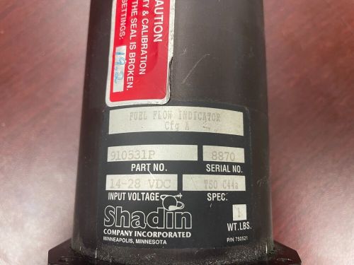 Shadin avionics fuel flow indicator p/n 910531p