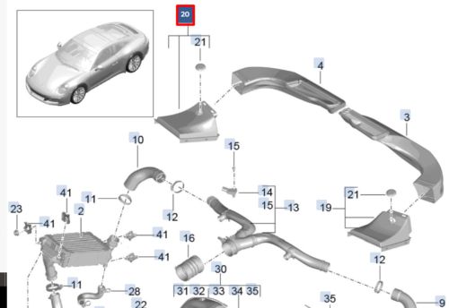 Porsche 911 992 Carrera Cooler Right Air Route 991575801 NEW ORIGINAL-, US $, image 2