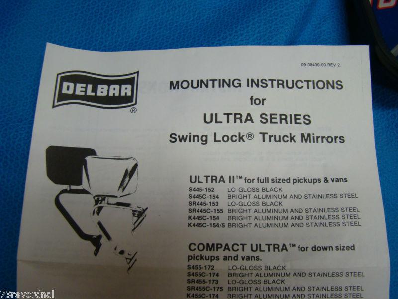 Swing Lock Truck Door Folding Mirror 6x9 Side View West Coast 70's - 80's BLACK, US $85.00, image 6