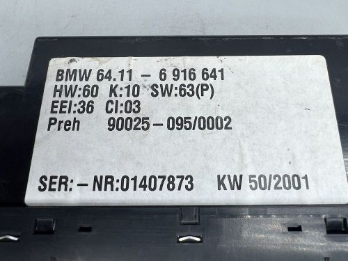 01 02 03 BMW 528I 530I 540i AC HEATER TEMP CLIMATE CONTROL 64.11-6916641 OEM, US $99.99, image 4