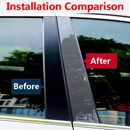 6x Fit For Audi A3 Sedan 2021-2024 Carbon Fiber Car Door Pillar Posts Trim Cover, US $15.94, image 2