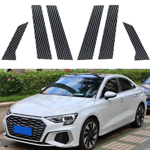 6x Fit For Audi A3 Sedan 2021-2024 Carbon Fiber Car Door Pillar Posts Trim Cover, US $15.94, image 7