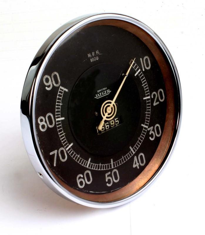 Vintage jaeger speedometer - rare 6" diameter - bentley bugatti delage lagonda.