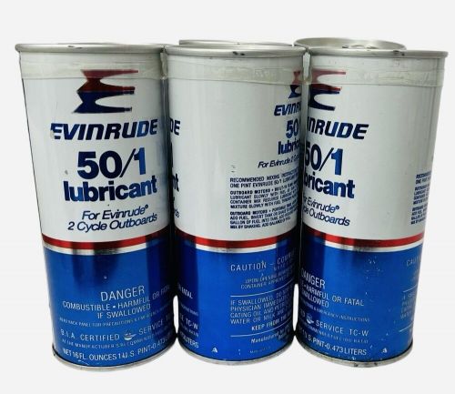 6 Pack Evinrude 2 Cycle Outboard 50/1 Lubricant 16oz Pint Oil 2 Stroke -NEW, US $59.99, image 3