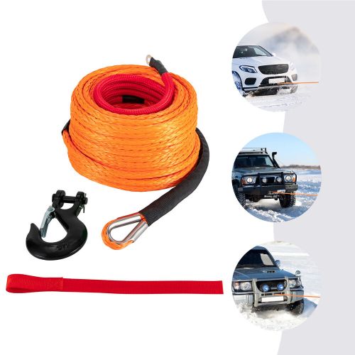 Synthetic Winch Rope with Hook Car Tow Recovery Cable 3/8x100ft for 4WD Off-Road, US $63.03, image 3