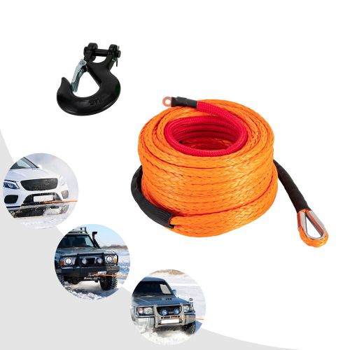 Synthetic Winch Rope with Hook Car Tow Recovery Cable 3/8x100ft for 4WD Off-Road, US $63.03, image 5
