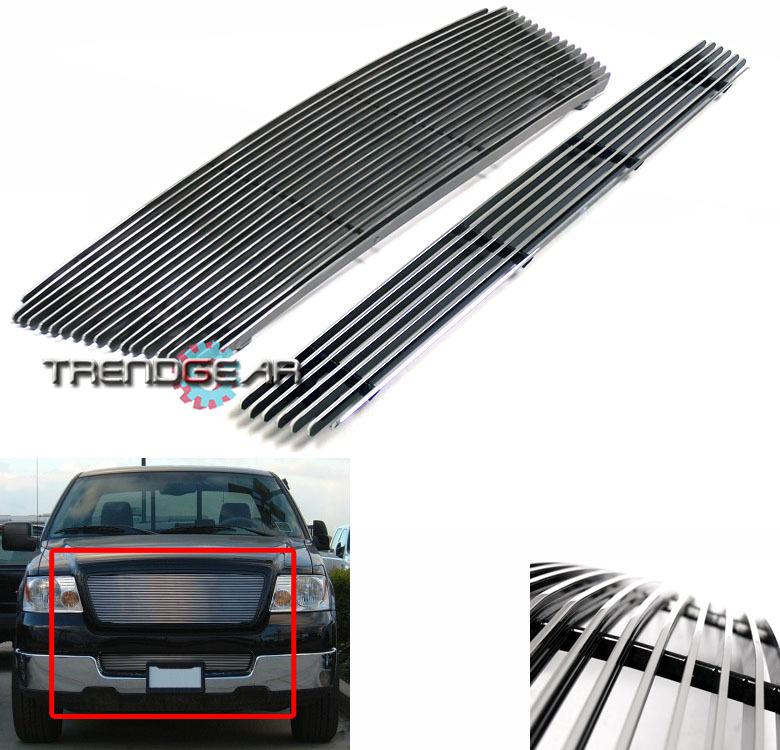 04-05 ford f-150 pickup truck front upper+bumper billet grille combo stx xl xlt