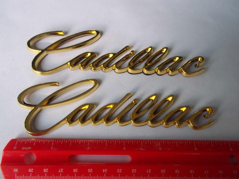 New pair gold cadillac deville seville eldorado emblem nos trunk emblem