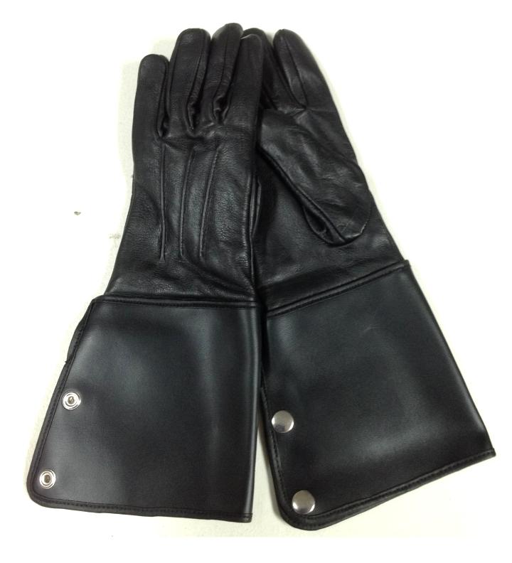 Xl ladies leather motorcycle biker police gauntlet gloves new