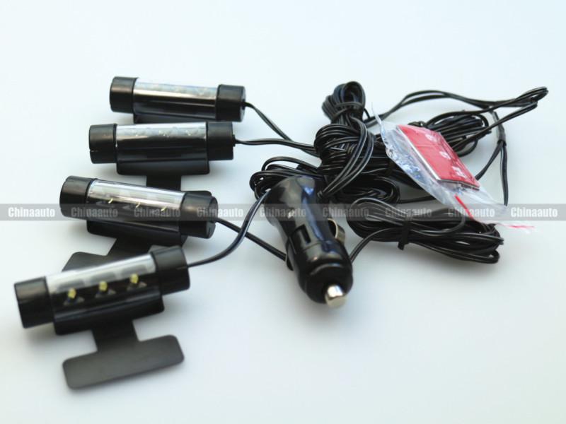 4pcs Car Interior Decorative LED Light lamp Cigarette Lighter Plug 12V White , US $9.98, image 2