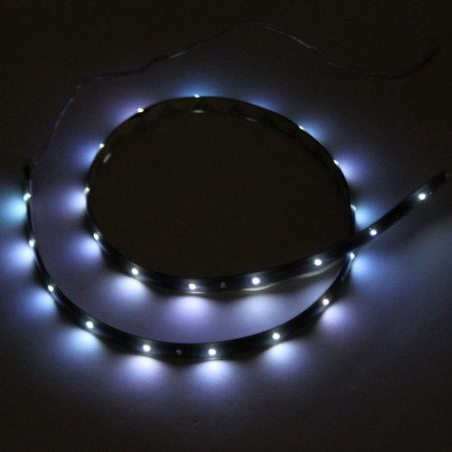 2x 60cm 12" white 30 led strip car truck neon flexible side light waterproof