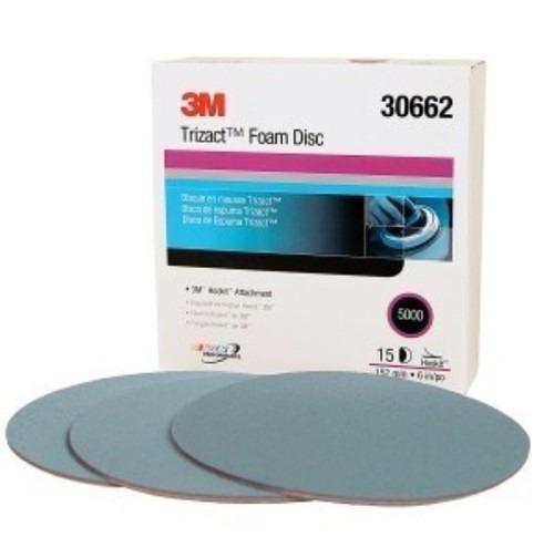 3m trizact hookit foam disc 6 inch 5000 grit 30662 discs per box 15