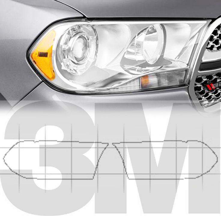 2011-2013 dodge durango glossy clear 3m protection precut headlights film vinyl