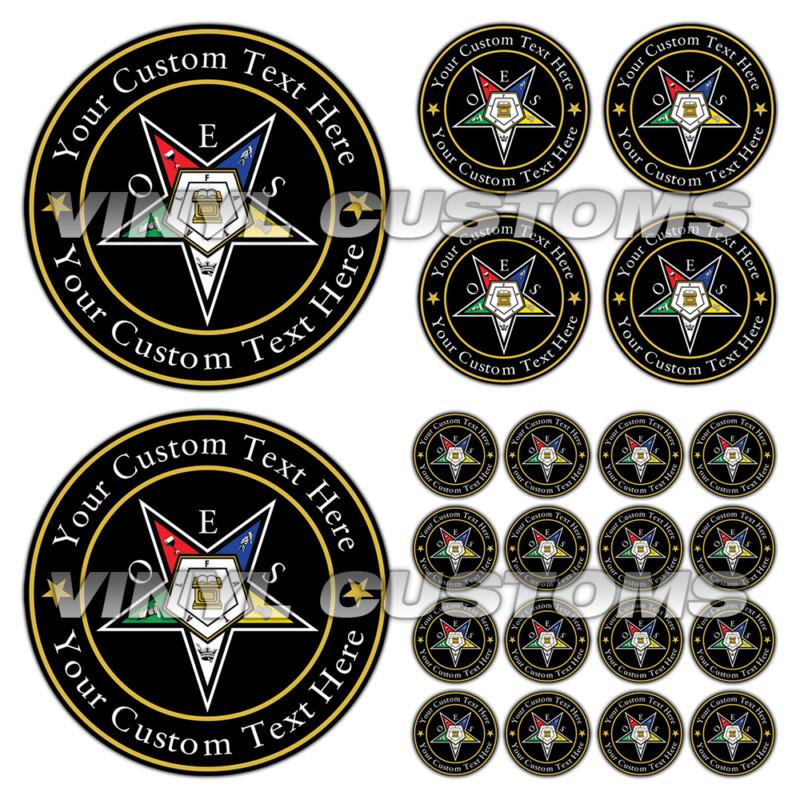 Order of the eastern star decal sticker masonic freemason emblems - 22 pcs