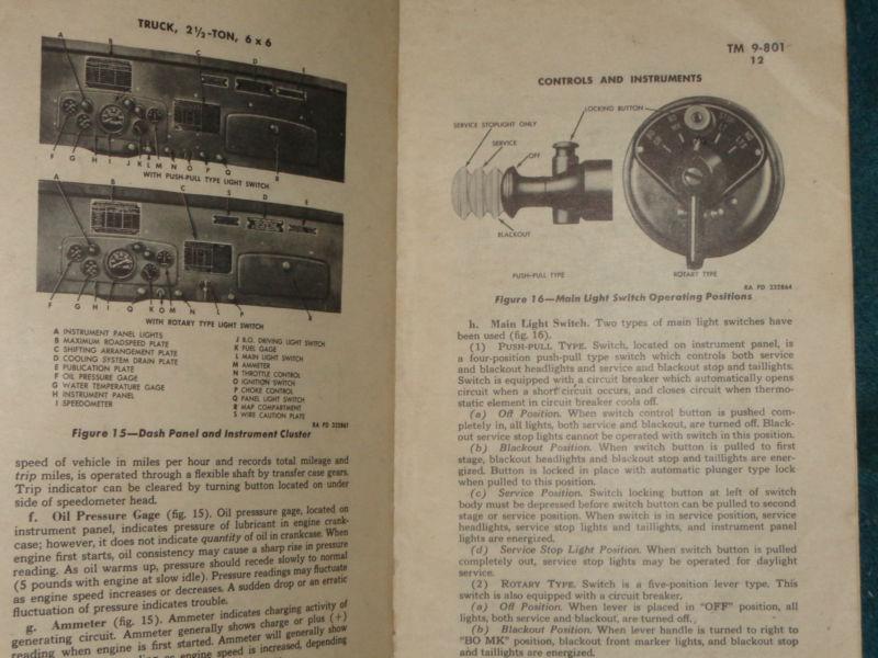 1944 GMC TRUCK 2 1/2 TON 6X6 ARMY SHOP MANUAL / ORIGINAL MAINTENANCE BOOK , US $97.50, image 2