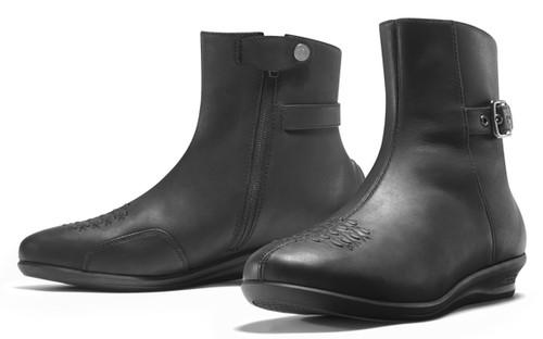 New icon sacred leather women's low-boots, black, us-7.5