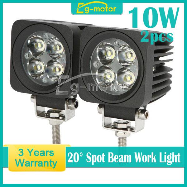 Pair 10w 800lm led spot work light modular heavy duty offroad 4wd boat truck