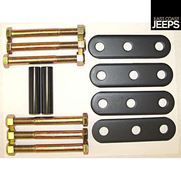 18265.09 rugged ridge heavy duty rear leaf spring shackles, 76-86 jeep cj