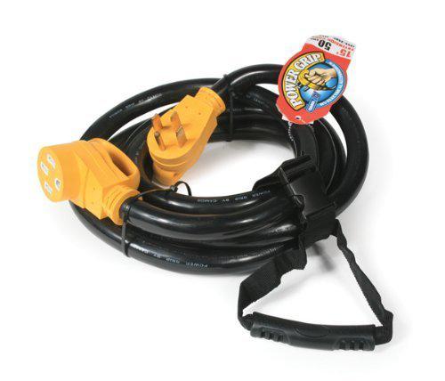Camco 50 amp rv power grip extension cord generator camping cable plug new