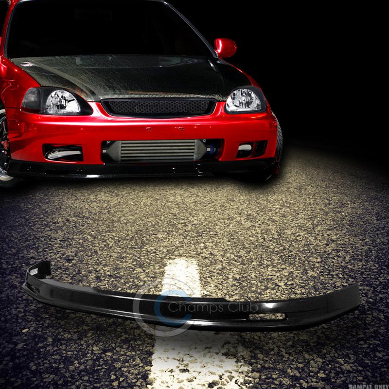 Jdm blk mu type pu urethane front bumper spoiler lip body kit 96-98 honda civic