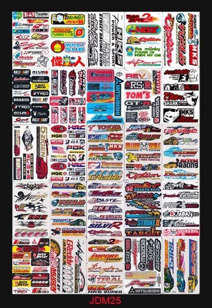 Set 25 sheets jdm car graphic racing stickers decals#ap869r8