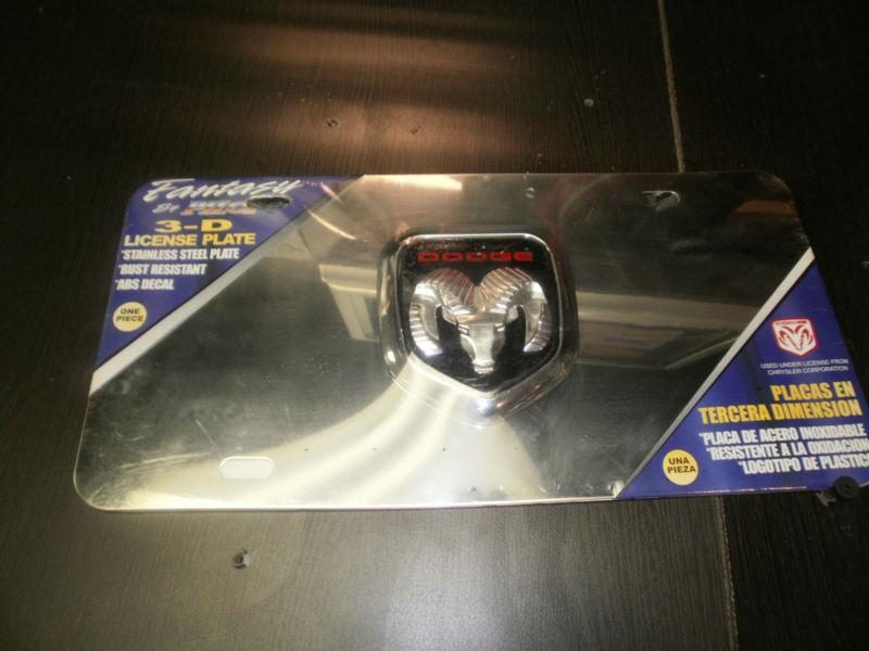 Find Pilot Automotive Accessory LP031B Dodge Chrome 3D License Plate