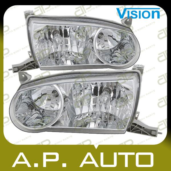 Pair head light lamp assembly 01-02 toyota corolla ce le s lh+rh new replacement