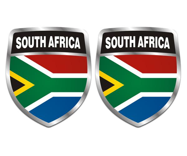 South africa flag shield decal set 4"x3.4" african vinyl car sticker zu1
