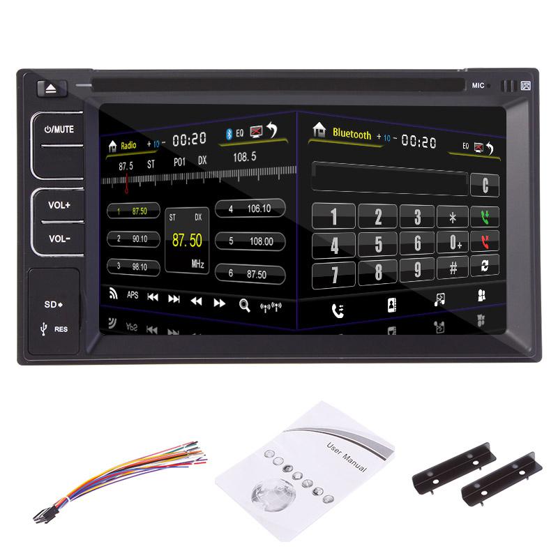 High def double 2 din 6.2" touch screen car stereo radio dvd player in dash bt