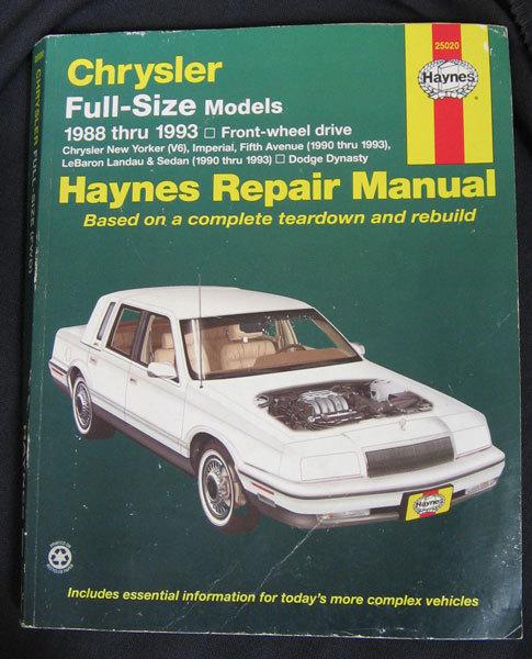 Chrysler full size 1988 - 1993 front wheel drive repair manual