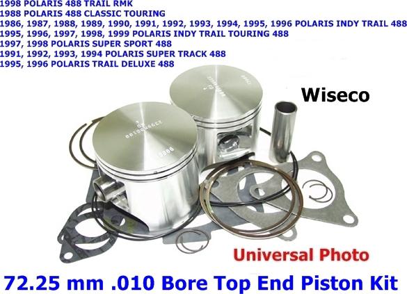Polaris 488 wiseco 72.25 mm .010 top end piston kit