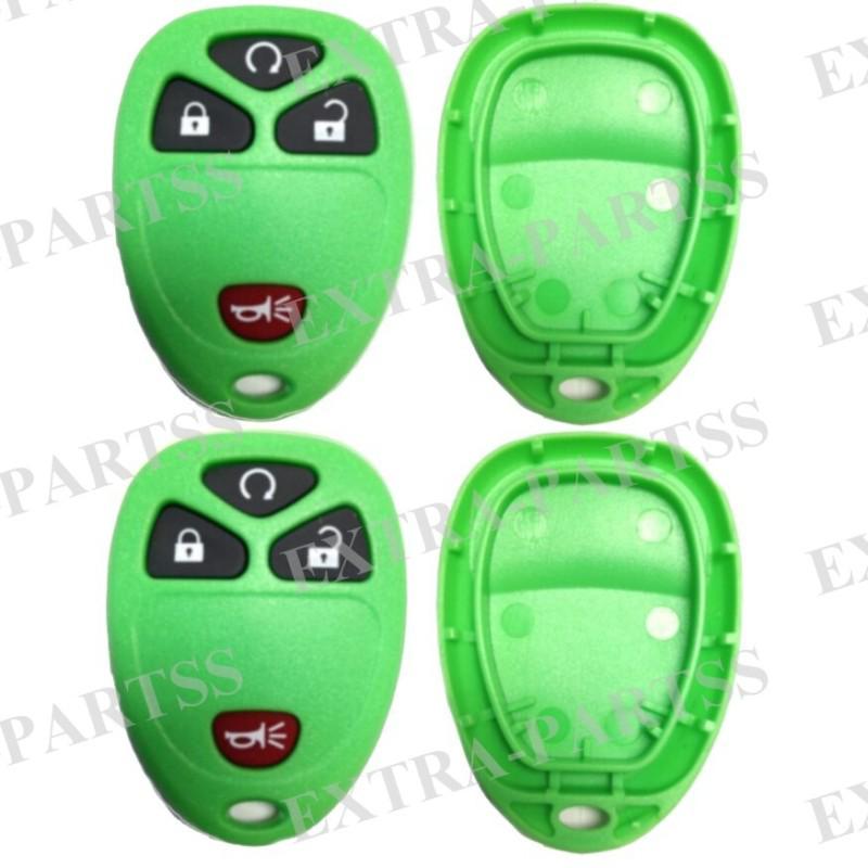 2 new green replacement remote keyless entry key fob clicker shell case housing