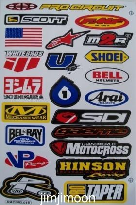 Yoshimura bel helmet renthal pro circuit shoel white bros taper sticker decal 33