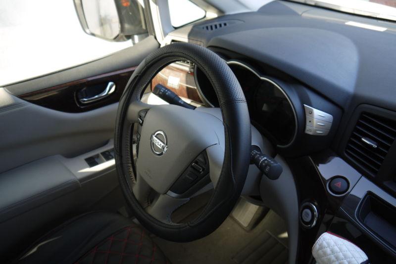 Circle cool black leather steering wheel wrap cover 57001 acura 38cm honda lexus