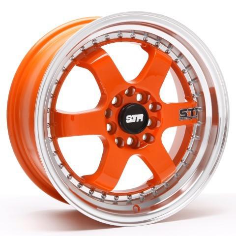 17'' str 510 orange machined lip 17x7 4x100/114.3 +35 ef eg ek em da dc e30 bmw
